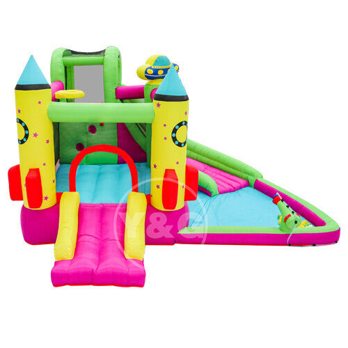 Inflatable~l;rocket~l;castle~l;with~l;pool