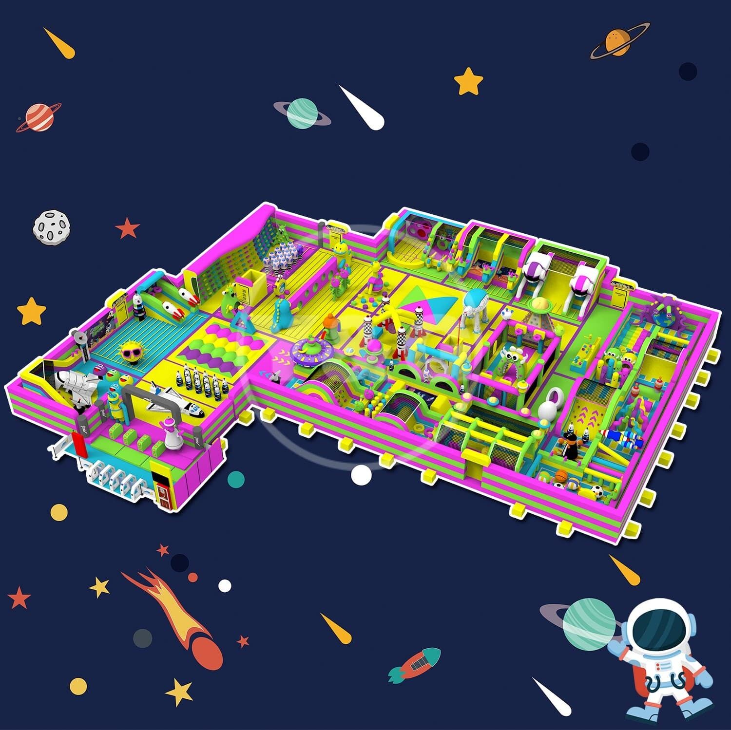 Space Jumping Fun Theme Inflatable ParkYGIP-17