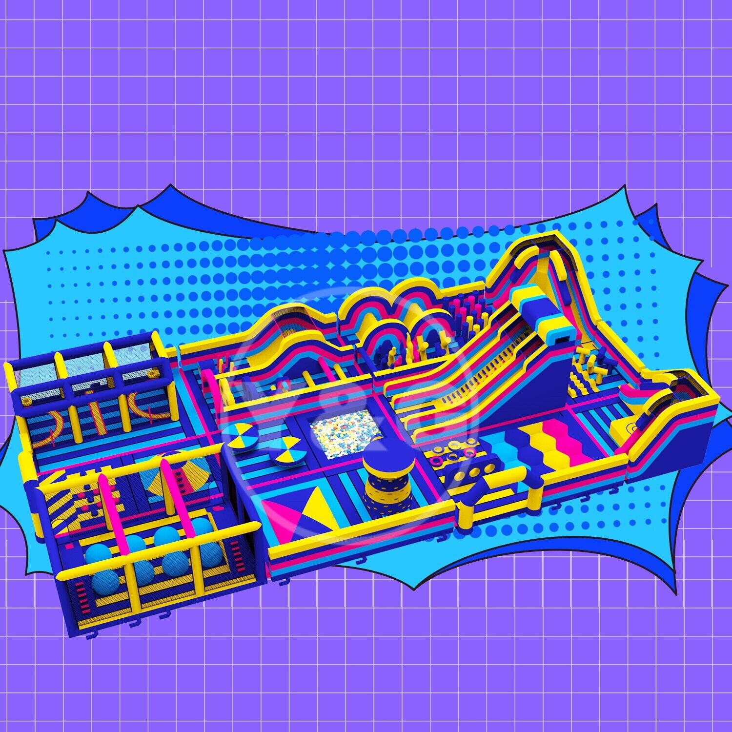 Cyberpunk Theme Bouncy Castle ParkYGIP-17